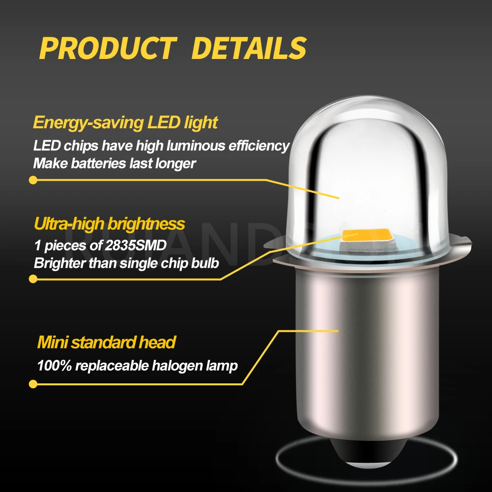 4 шт. E10 P13.5S PR2 гнездо 2835SMD потока велосипедный светодиодный 3V 6V 12V заменить фонарь