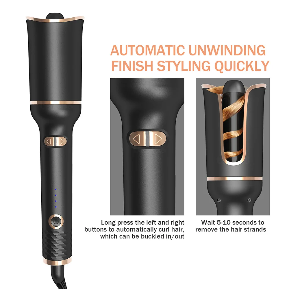 

Professional Hair Curler Corrugated Curling Iron for Hair Ceramic Crimper Curling Wand Rotating Automatic Hair Curlers Rollers