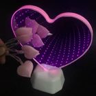 Ночник с 3D сердцем светодиодный лампы, украшение для дома, для спальни, свадьбы, романтического, Дня Святого Валентина, подарок для влюбленных, детей, друзей