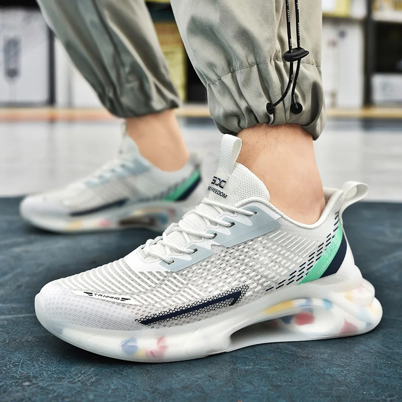 

2021 Air Cushion Running Shoes Man Jogging Shoes Athletic Training Sports Sneakers Men's Lightweight Breathable Walking Shoes