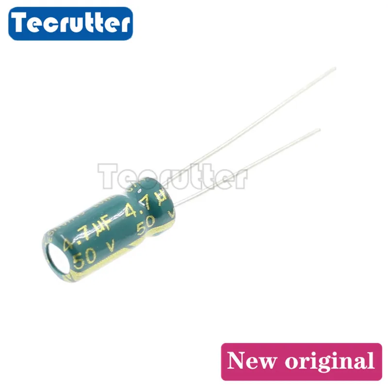 50PCS 50V 4.7UF DIP electrolytic capacitor 4.7uF 20% volume 4 x 7 5 11MM high frequency | Replacement Parts