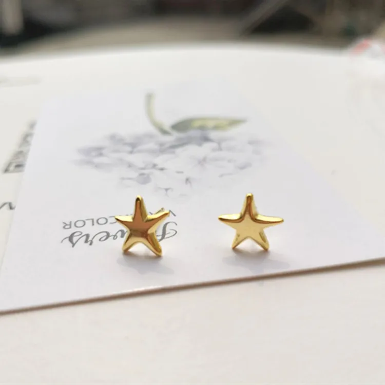 

France New Style Mini Star Stud Earring Simple Silver Plated Women Body Penetration Earring Charm Women Daily Wear Jewelry