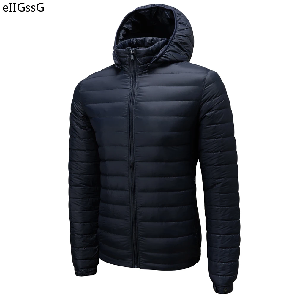 2021 Autumn and Winter New Ultra-light 90% White Duck Down Hooded Hooded Men's Jacket Fashion Trend Thin Men's Down Jacket