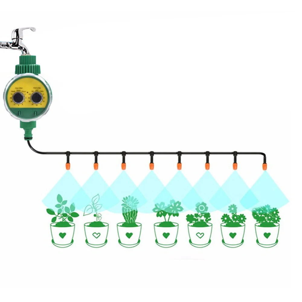 

Multi-function Automatic Electronic Two Dial Plastic Water Timer Garden Irrigation Controller Valve Watering Faucet Sprayer