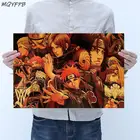 Плакат из крафт-бумаги, 50x35 см, японское аниме