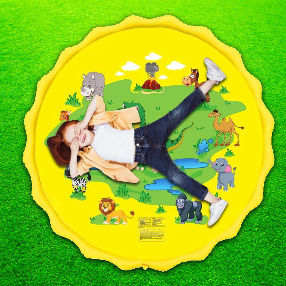 Надувная водяная подушка ПВХ 67 дюймов для детских игр пляжный коврик спринклер