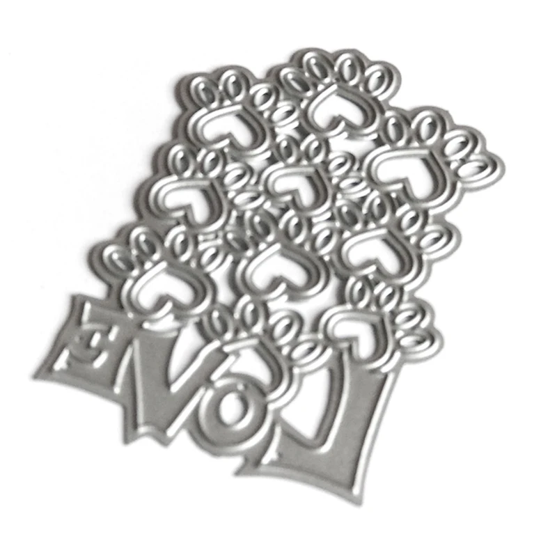 

X37E Love Dog Paw Metal Cutting Dies Stencil Scrapbooking DIY Album Stamp Paper Card Mold Embossing Decoration Craft
