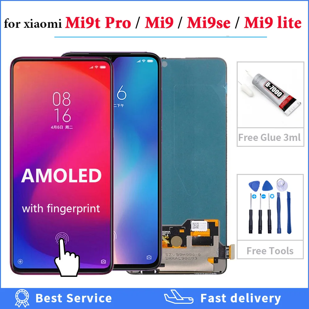 Original AMOLED For Xiaomi Mi 9T Pro mi9t LCD Display Touch Screen digitizer Assembly for xiaomi mi 9 SE MI9 lite lcd screen