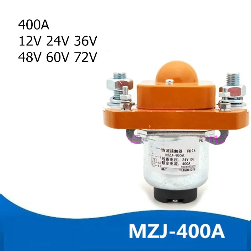 

ZJ400A 1NO Normal-Open 12V 24V 36V 48V 60V 72V 400A DC Contactor for Motor Forklift Electromobile Grab Wehicle Car Winch