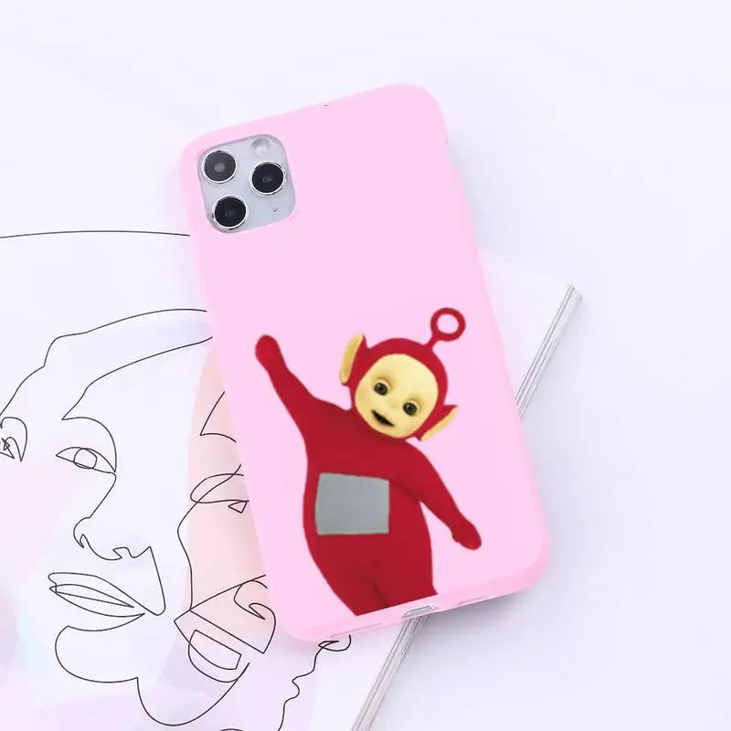 

Teletubbies doll cute cartoon luxury shell Phone Cases funda Candy Color for iPhone 6 7 8 11 12 s mini pro X XS XR MAX Plus