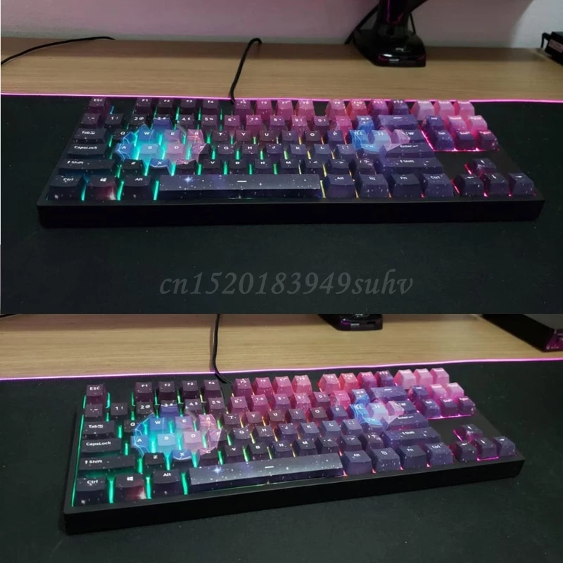 

108 Key OEM PBT Starry Sky Dye-Sublimation Keycap For GK61 Cherry MX Switches Mechanical Keyboard Keycaps