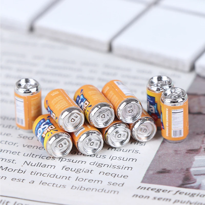 

10 шт./лот бутылки банки для пива 1:12 миниатюрная мебель для кукольного домика кукольный домик мини-кукольные модели банки поделки кукольный ...