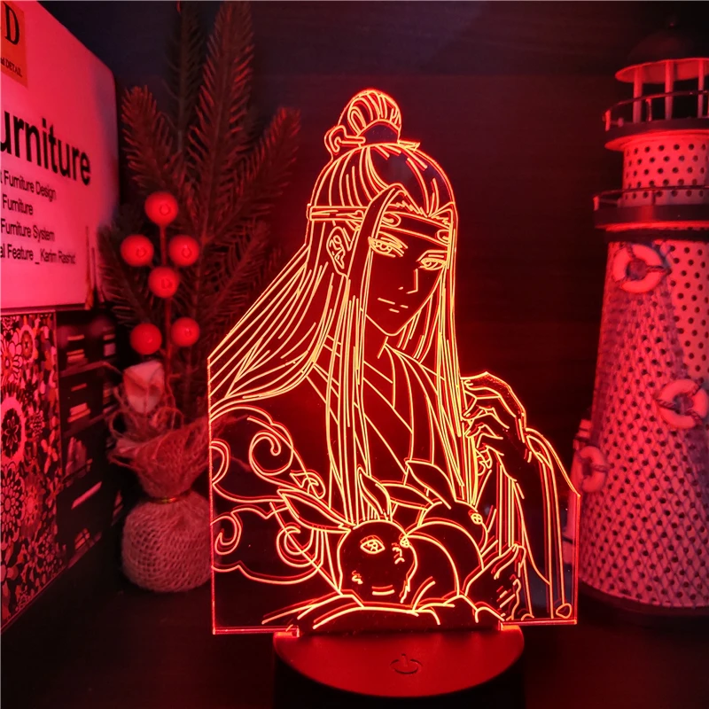 Светодиодсветильник панель Mo Dao Zu Shi Lan Zhan аниме-фигурка 3D иллюзионная лампа для