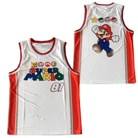 bg super mario jersey cute style embroidery sewing outdoor sportswear hip hop culture movie black summer basketball jerseys