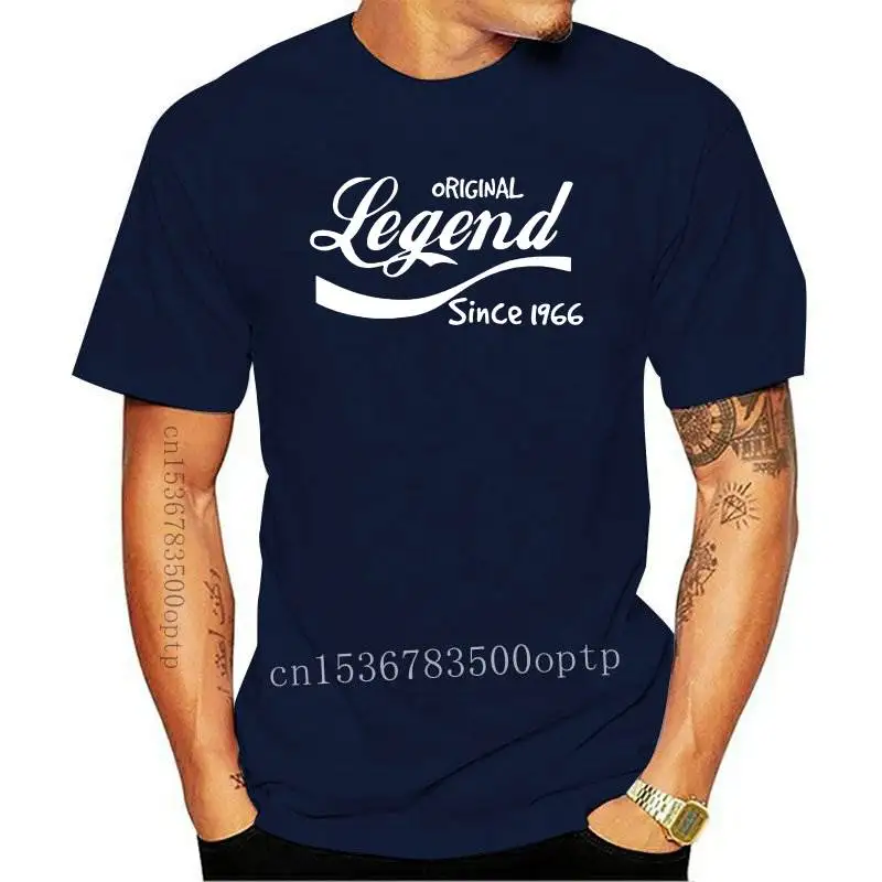 

New Fashion Legend Since 1966 T-Shirt Funny 55th Birthday Gift Top Dad Husband Brother Cotton Tshirt Men Clothing Tops Tees
