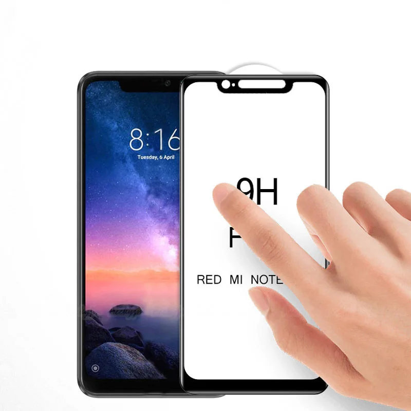 5D закаленное стекло с холодной резьбой для Xiaomi Redmi Note 7 6 Pro 3D полное покрытие небьющиеся края протектор экрана Redmi Note 5 Pro