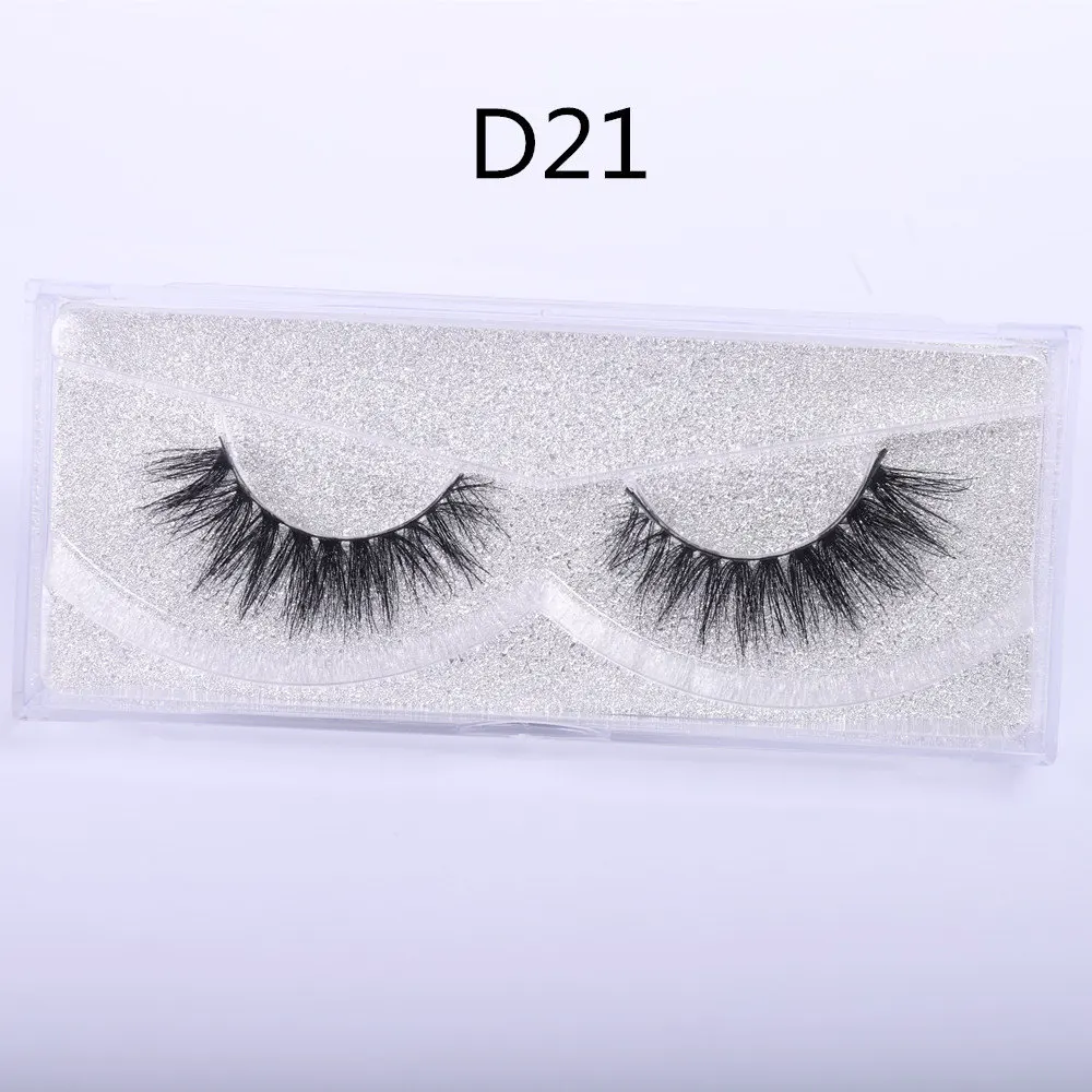 D21 WOWANGEL Lash Mink Eyelashes 3D Mink Hair Lashes Wholesale Real Mink Fur Handmade Crossing Lashes Thick Lash D02 - Цвет: D21