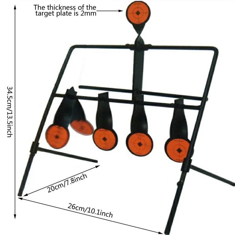 Новинка 5 пластин сброс мишень для стрельбы Тактический Металлический Стальной