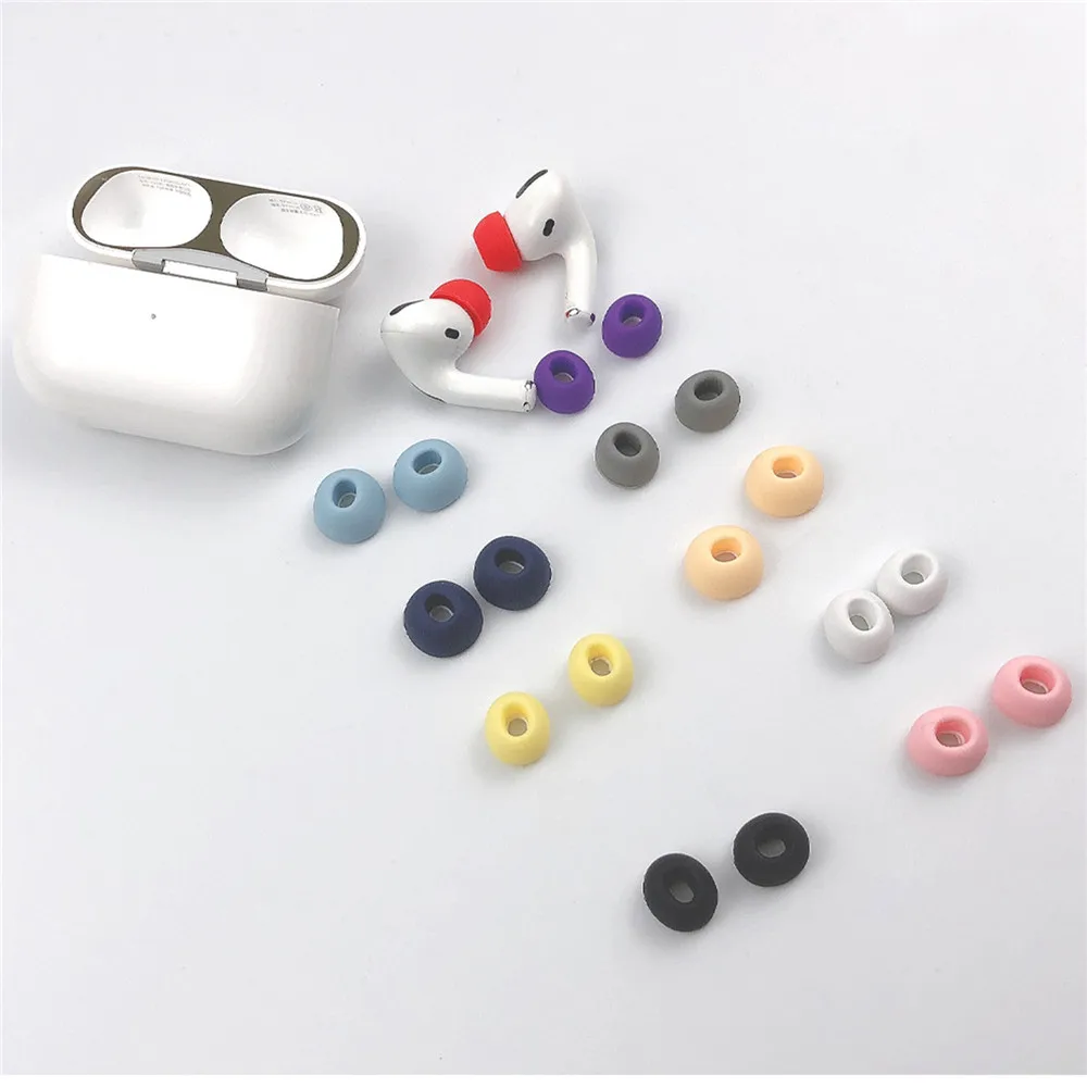 Мягкие силиконовые наушники вкладыши для наушников Apple Airpods Pro 3 однотонные