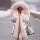 Брендовая новая стильная зимняя куртка с большим шерстяным воротником, женская одежда, теплые плотные свободные пальто, повседневная куртка с капюшоном и длинным рукавом, Женское пальто
