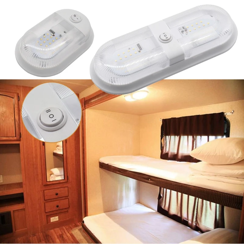 

Одиночный/двойной светодиодный купольный светильник с отдельным переключателем 10-24 В, потолочная лампа для домов на колесах, интерьерное о...