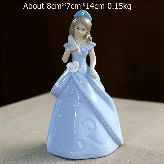 Style A-Blue Винтажная фарфоровая Красивая Статуэтка принцессы, керамика, Благородная Девушка, декоративная статуэтка, подарок, ремесло, украшение, аксессуары для интерьера - Цвет: Style A-Blue