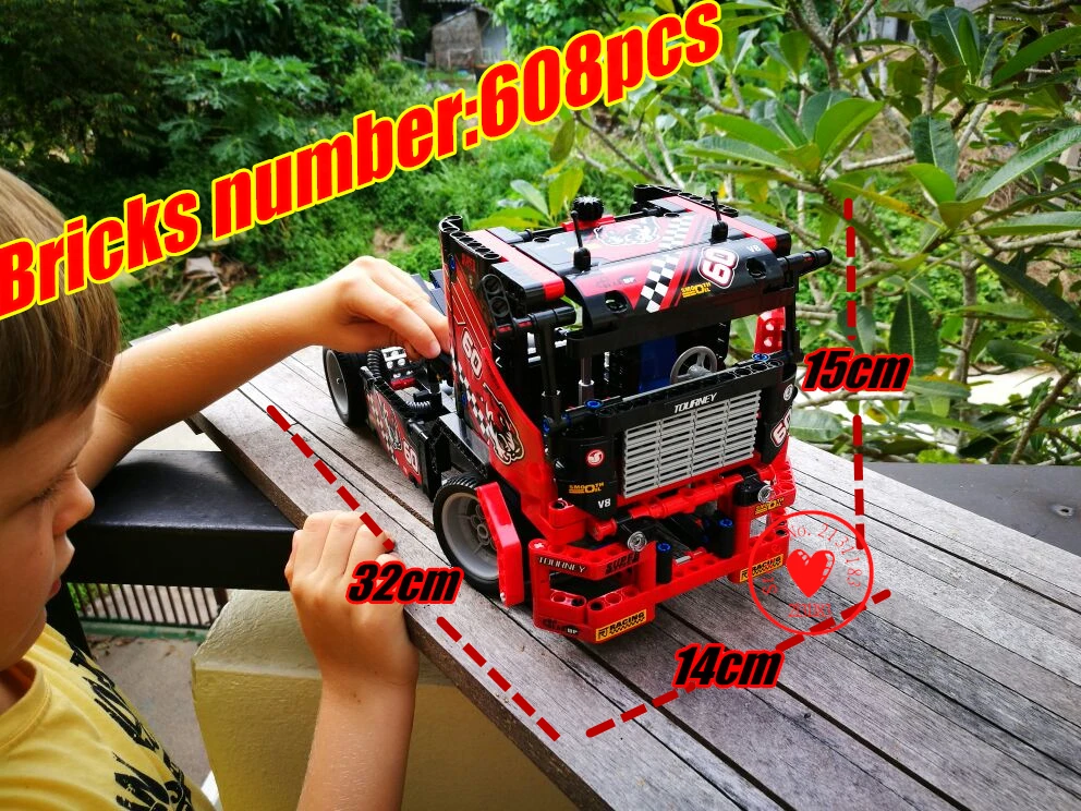 Новый гоночный автомобиль 2 в 1 городской грузовик строительный блок кирпичи DIY