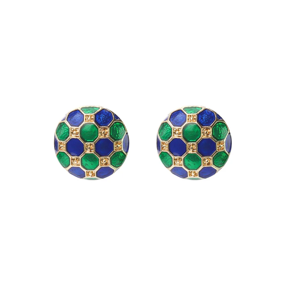 

Round Green Vintage Boho Circle Small Earrings Statement Jewelry 925 Sterling