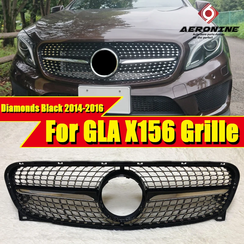 Для Mercedes X156 GLA Class Sports Черная передняя решетка-гриль с кристаллами Add on Style GLA45 для