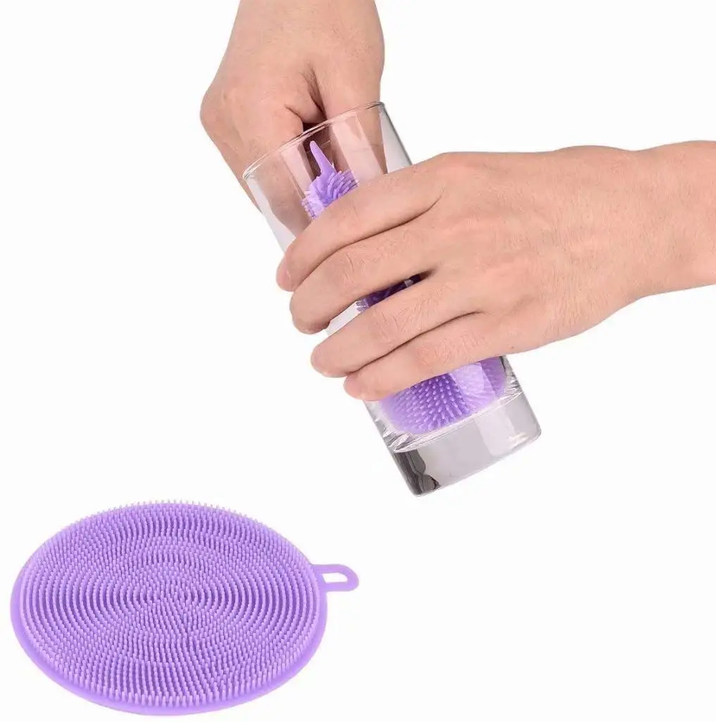 

5 Pieces Magnic Silicone Dish Sponge Washing Brush Scrubber 5 Pack Household Cleaning Sponges Brushes