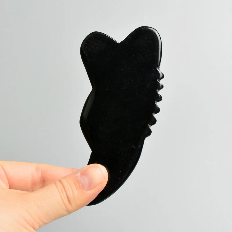 

Obsidian Gua Sha Scraper Natural Healing Stone Guasha Board Face Neck Body Meridian Scraping Acupuncture Therapy Massage Tools