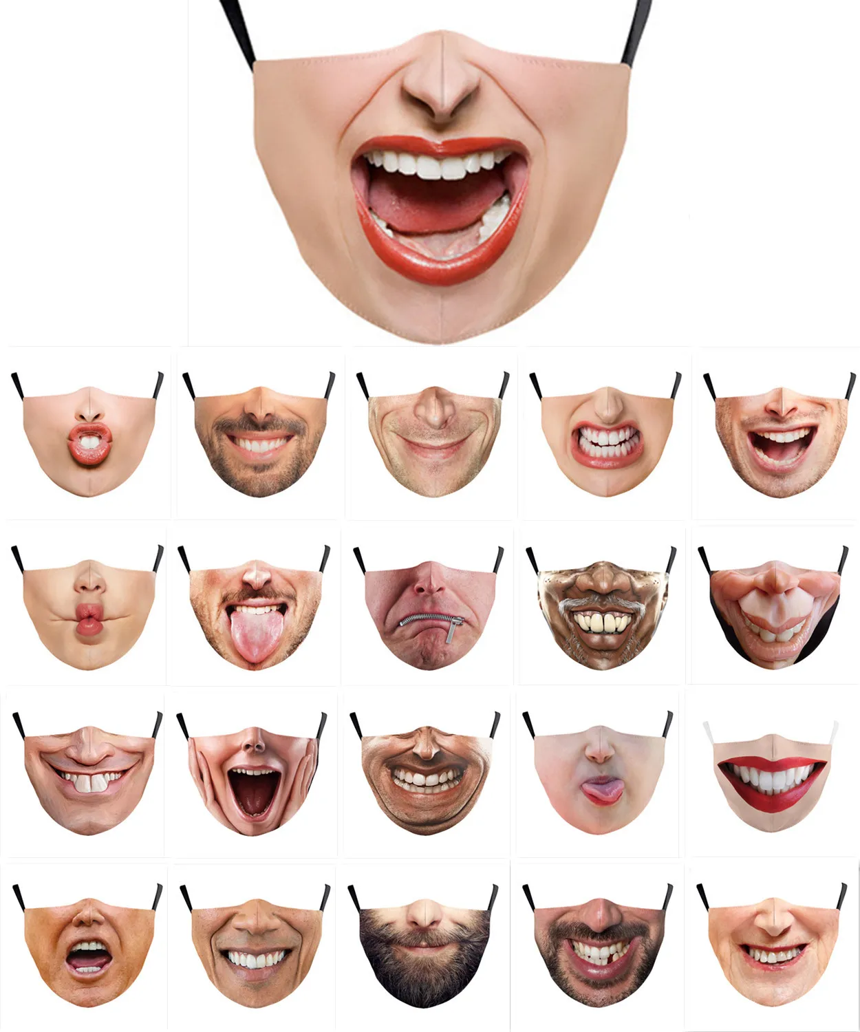 

Adult men Women Fashionable Face Mask Pattern Cotton mouth masks funny outdoor masque mascarilla MASK Halloween cosplay