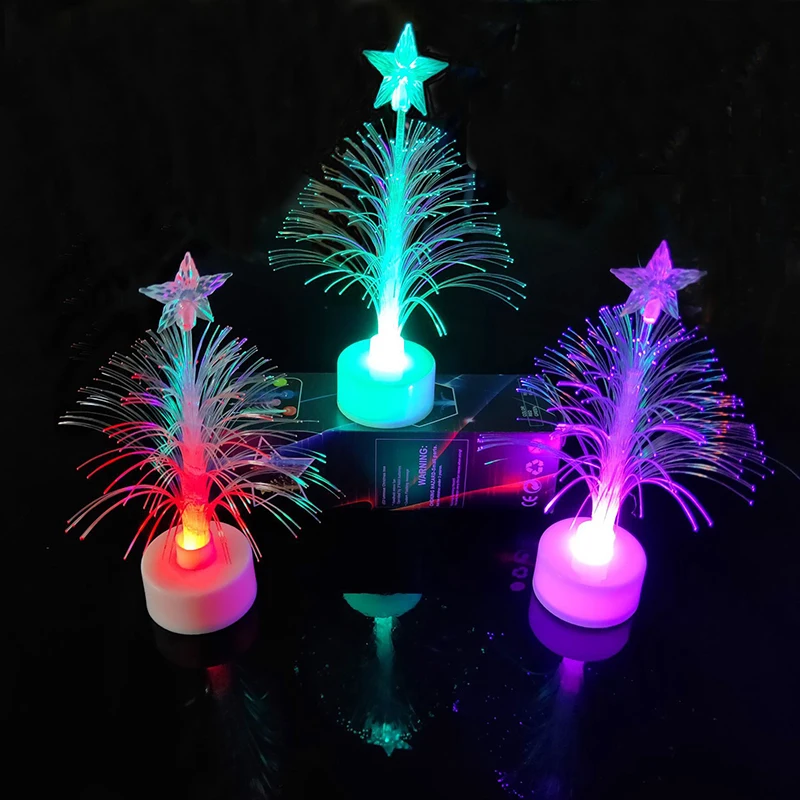 

Newly Color Changing Fiber Optic Christmas Tree with Top Star Creative LED Xmas Decoration for Home Living Room Bedroom