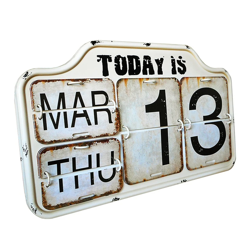 

Retro Antique Desk Calendar Easily Adjusted Perpetual Standing Calendar Room Decor Decoration for Home Office Hotel