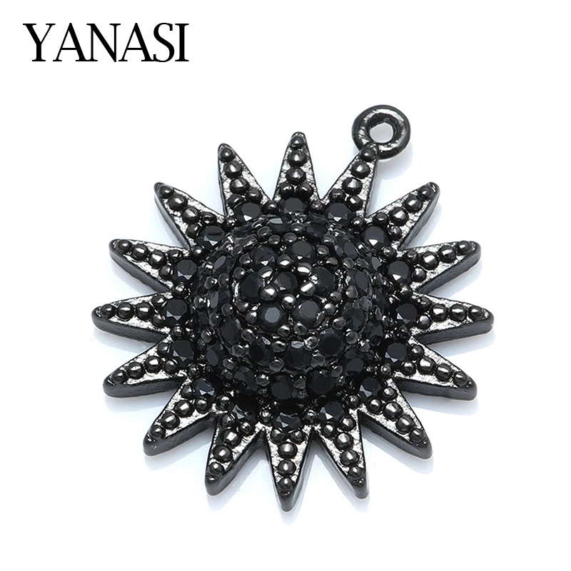 Черные Подвески-цветы подсолнухи аксессуары для мужчин и женщин серьги