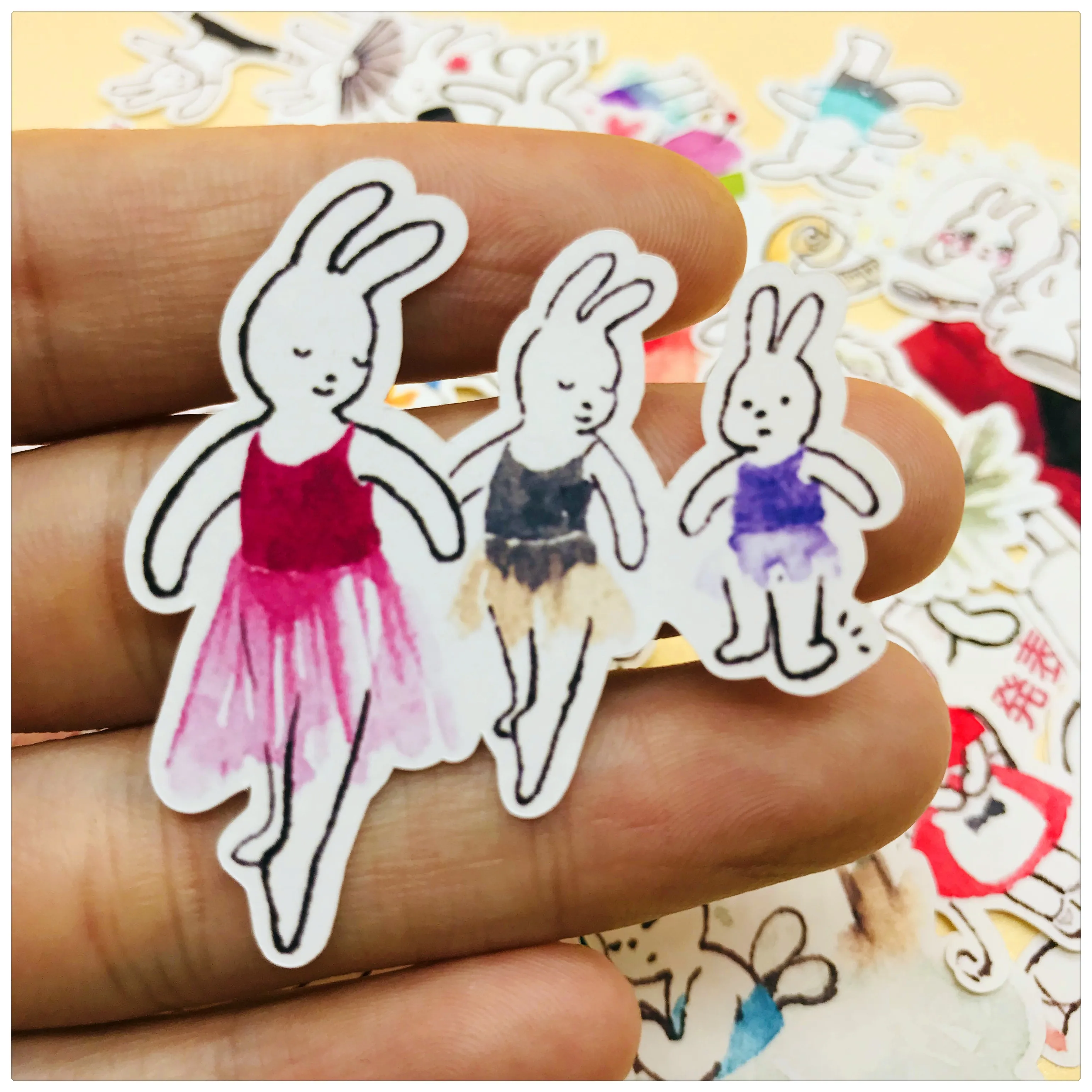 38 шт. ручной рисования руководство Стикеры пакет танцора наклейки кроликов s