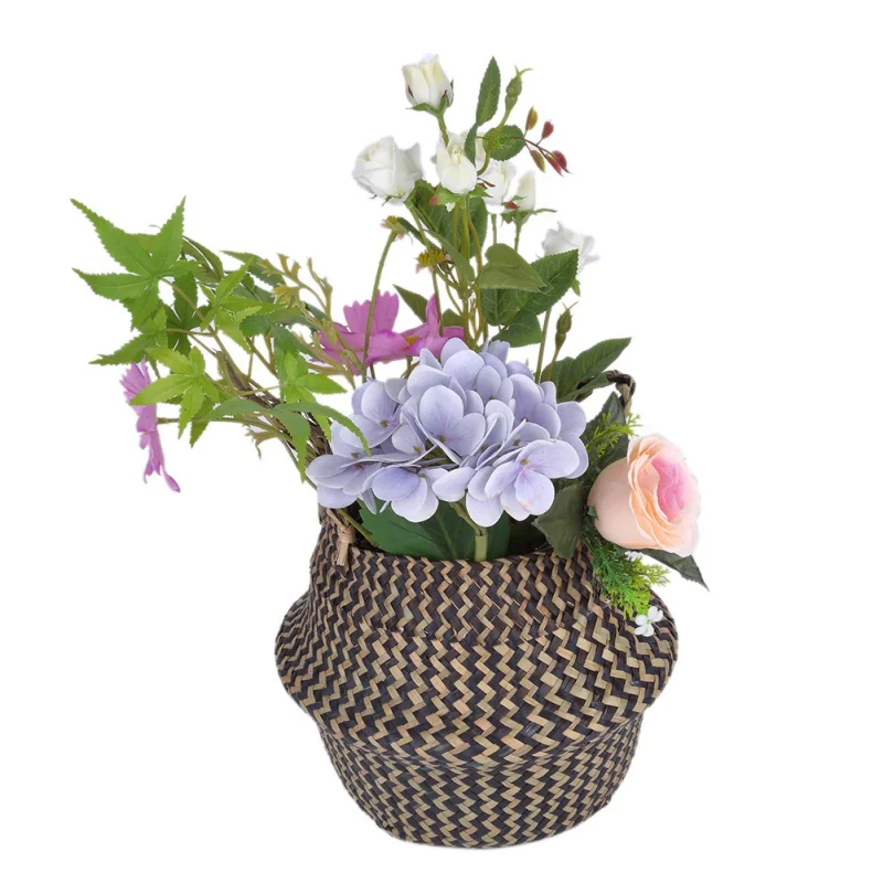 

Laundry Baskets Multifunctional Handmade Folding Wicker Grass Weaving Rhombic Storage Basket Storing Cosmetics Dirty Clothes SML