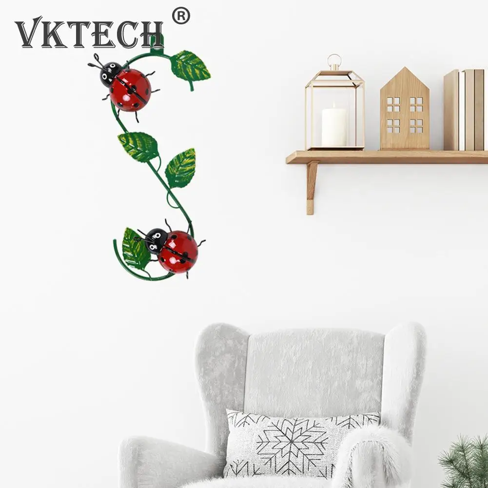 

Simulated Seven Star Ladybug Hanger Wall Hanging Home Iron Ladybug Sculpture TV Background Art Decor Kids Toys Gift