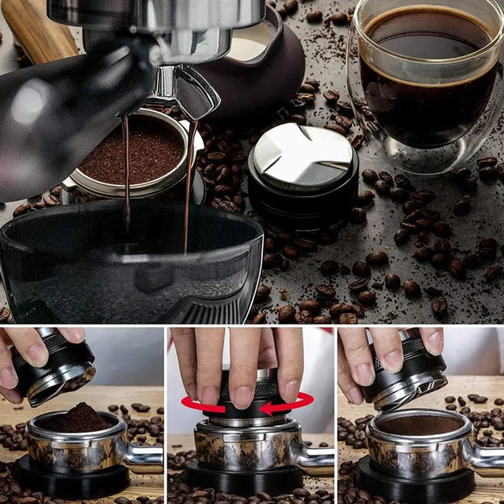 

53MM Stainless Steel Coffee Tamper Coffee Distributor Hammer Household Portable Coffee Powder Leveler