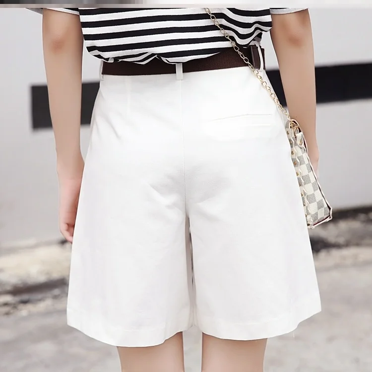 Knee Length Women Lounge Cargo Shorts Flex Fit Summer Mid Length Pocket Women Belted Loose Wide Leg Shorts Casual Fitted Bermuda