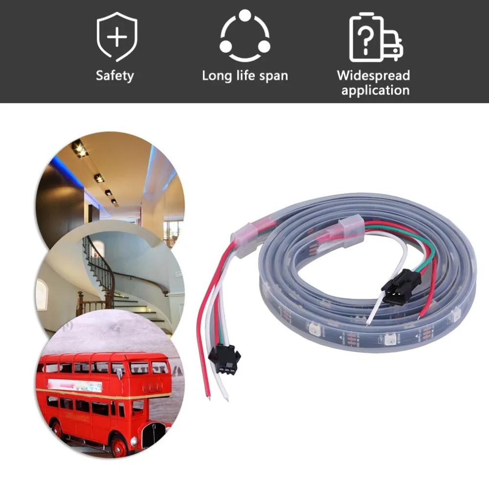 WS2812B 5050 RGB Светодиодная лента 1 м 30 светодиодный индивидуальный адресуемый светильник в полоску изысканно спроектированный прочный