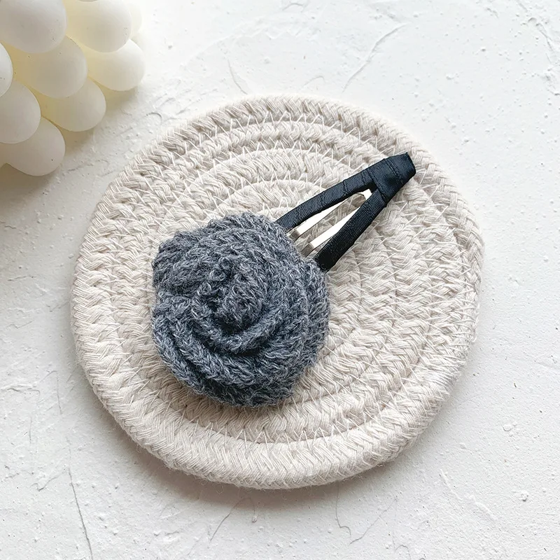 Ruoshui трикотажные Цветочные аксессуары женская заколка для волос ручной работы с