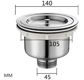 

5.5" 140mm Stainless Steel Kitchen Sink Strainer Drainer