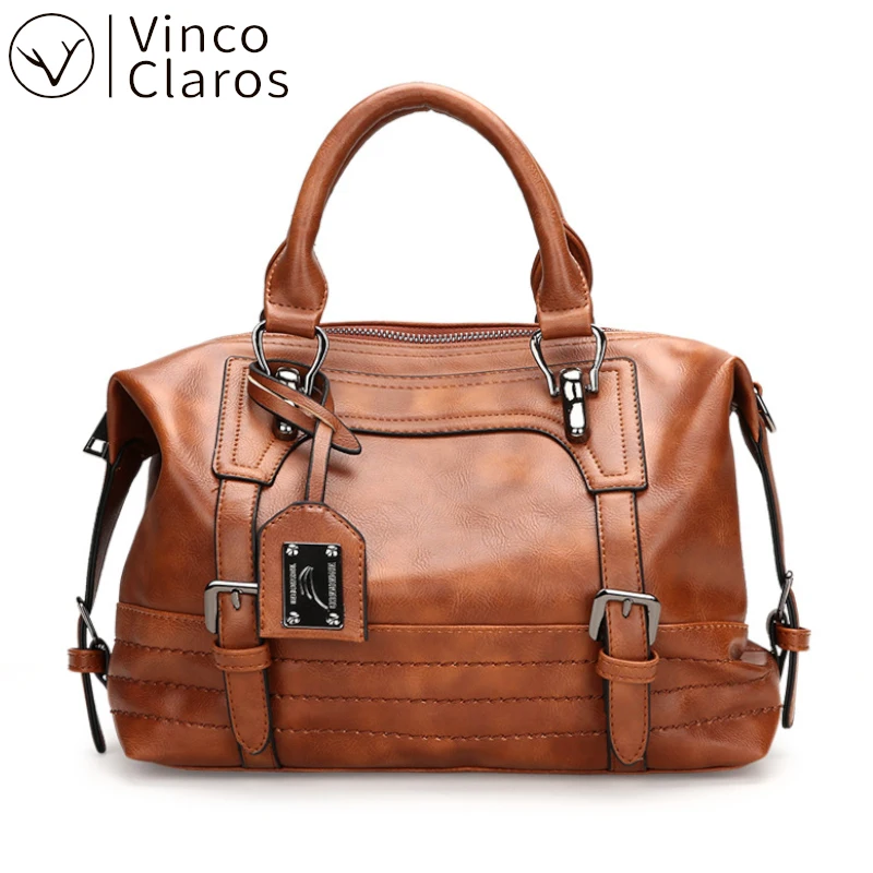 

Vintage Leather Boston Hand Bags Large Luxury Handbags Women Bag Designer Big Shoulder Bag High Quality Satchel Bolso Sac Travel