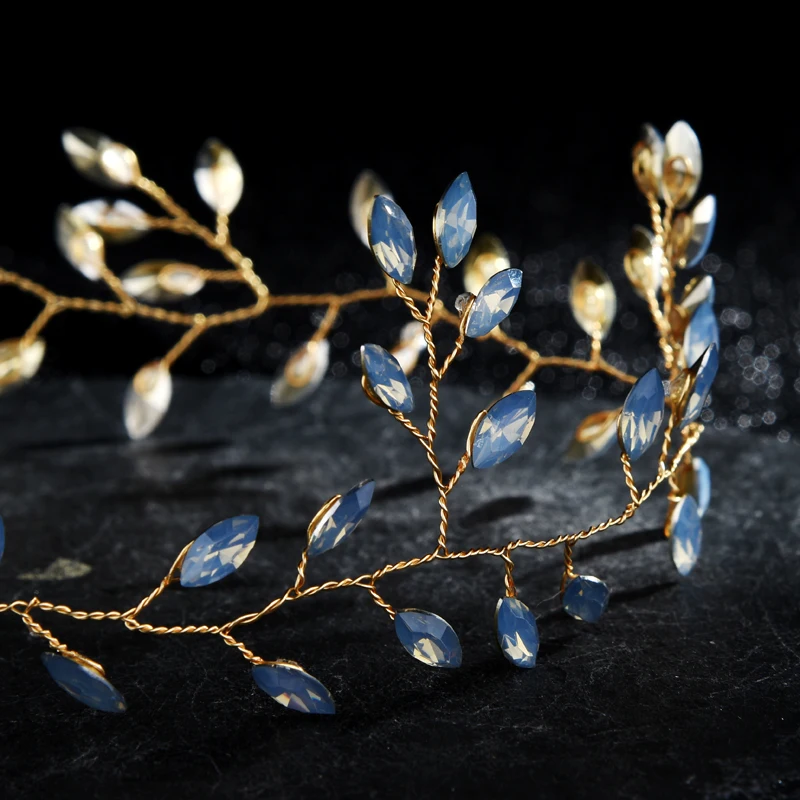 Тиара для невесты с пряжей ободок в форме конского глаза бусинами