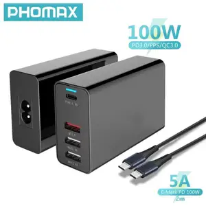 phomax 100w pd charger quick power adapter 100w87w65w45w30w18w type c fast charger for macbook pro 131516 iphone 8 11 xs free global shipping