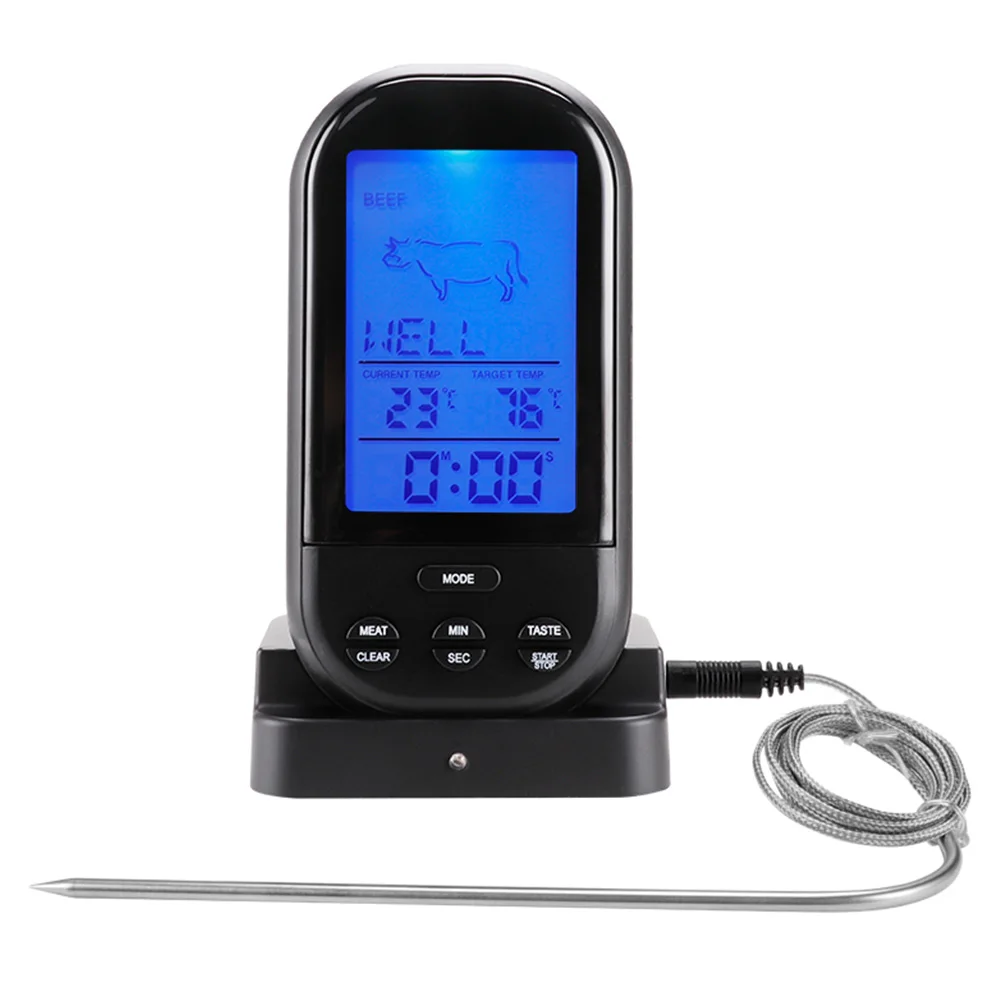 

Digital Food Thermometer Foldable LCD Home Barbecue Probe Thermometer Kitchen Wireless Electronic Cooking Alarm Timer Tools