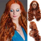 Кудрявые синтетические кружевные передние парики 360 # цветные бордовые 99J красные тело водные волнистые парики фронтальная безклеевая средняя часть для черных женщин