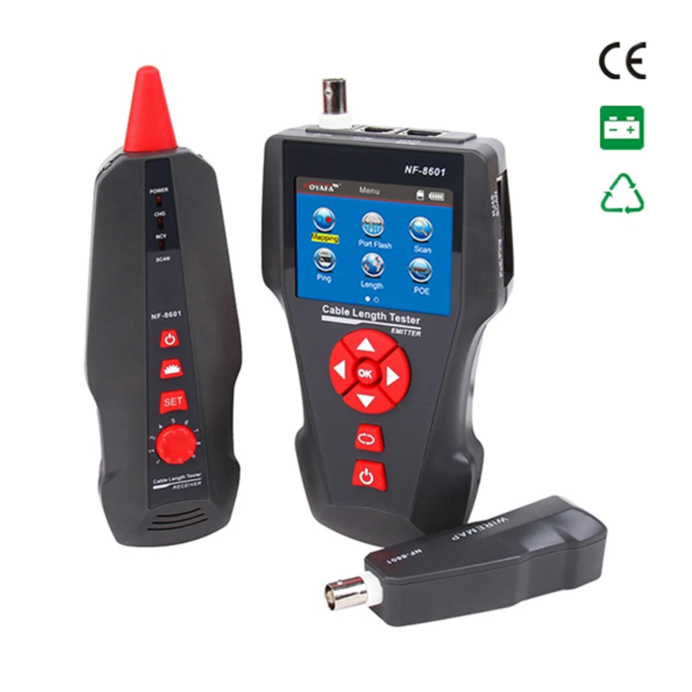 Free shipping, Noyafa NF-8601 Multi-functional Lan Phone Wire Tracker Cable Tester with CE RJ45 RJ11 BNC POE PING