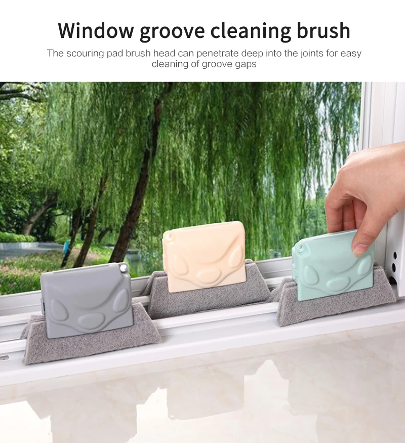 

1pcs creative window slot cleaning brush sweeping small brush groove cleaning cloth corner gap cleaning tool